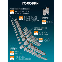 Набор инструментов ISMA 1/4", 1/2", 6гр., 4-32 мм, 108 предметов ISMA-41082-5(50775)