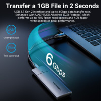 Корпус для SSD VENTION USB 3.1 Gen 2-C, M.2, NGFF (B-Key/B&M Key) серый, шт. KPFH0