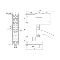 Колодка для реле KIPPRIBOR Pyf-023be/3 mpr 2-х конт, тип pyf УТ-00000239