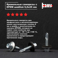 Кровельные саморезы BOWT белый цинк, 5.5x25 мм, 50 шт. R02707