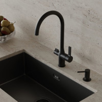 IDDIS Дозатор, латунь, черный матовый, kitchen line, , SDIBL00i59