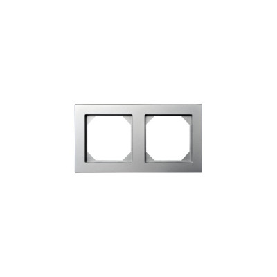 LIREGUS Рамка двойная для розеток Эпсилон K14-245-02 E/Mt серебро 28-187