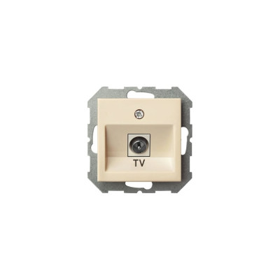 Телевизионная розетка LIREGUS Эпсилон ITVL-1-01 E/S крем, без рамки 28-072