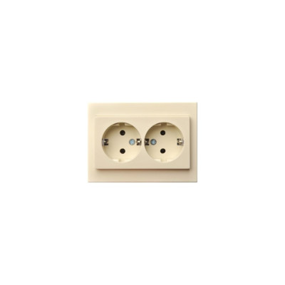 Двойная розета с заземлением LIREGUS Эпсилон IKL 16-005/405 E/S кремовый, без рамки 28-071