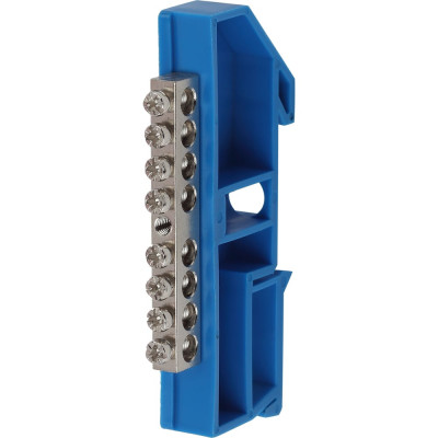 Шина ЭРА N NO-222-85-1 Ноль на DIN-изоляторе ШНИ-6x9-8 никелированная Д-Синий, Б0044134