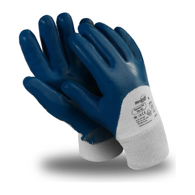Перчатки Manipula Specialist ТЕХНИК РЧ (TN-04/MG-227), джерси, нитрил 3/4, трикотажный манжет, цвет синий (10), Пер 604/10
