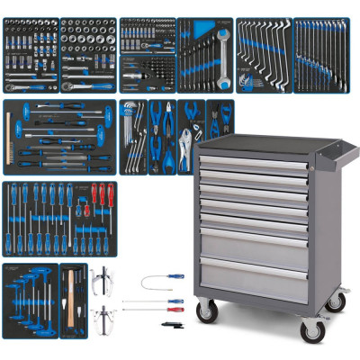 Набор инструментов KING TONY "BOARD" в серой тележке, 325 предметов 934-325AMG