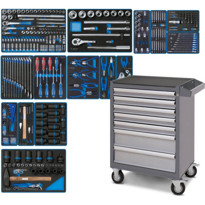 Набор инструментов KING TONY "ACTION" в серой тележке, 327 предметов 934-327AMG