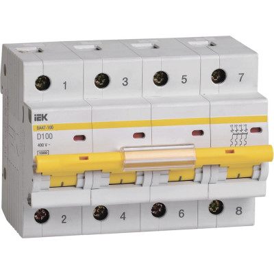 Автоматический выключатель IEK ВА47-100 MVA40-4-100-D