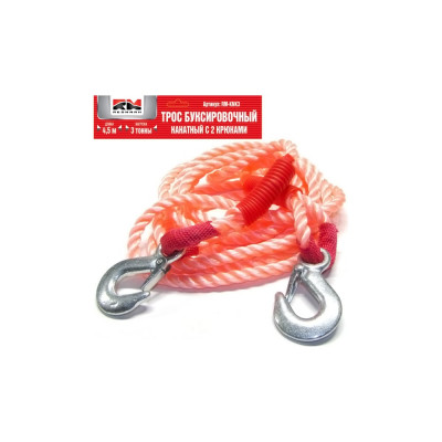 Буксировочный трос REDMARK канат 4.5 м, 3 т, крюк/крюк RM-KNTKK3
