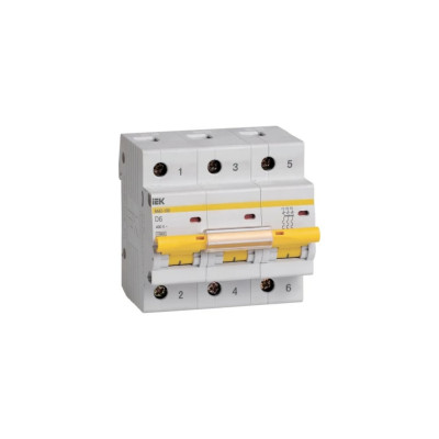 Автоматический выключатель IEK ВА47-100 3P 6А 10кА х-ка D MVA40-3-006-D
