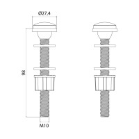 Комплект крепления бачка к унитазу IDDIS 2 шт., M10x98 907M10982SK