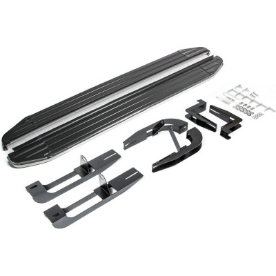 Пороги на автомобиль Rival Premium для Hyundai Santa Fe II 2006-2012 г.в., 173 см, 2 шт., алюминий A173ALP.2302.1