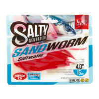 Съедобные искусственные черви LUCKY JOHN LJ Salty Sensation SANDWORM 4.0in /F40 15шт. 140502-F40