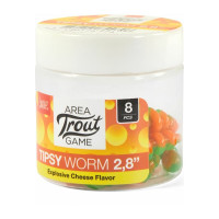 Съедобные искусственные слаги LUCKY JOHN LJ Pro Series TIPSY WORM, 2.8 дюйма (7.12 см), цвет T76, 8 шт. 140176-T76