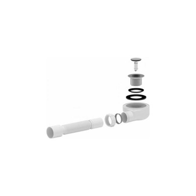 Сифон для поддона АНИ Пласт h 55 мм, 1 1/2x50, гофра 40х50 мм, клик-клак E455CL 025-1151