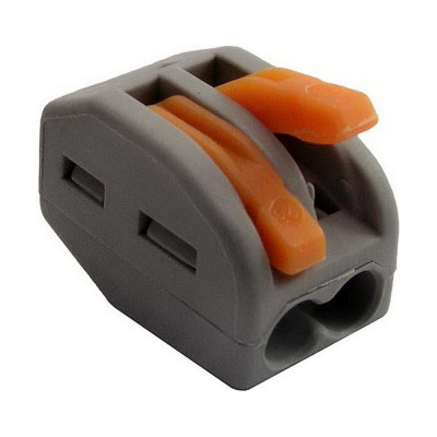 Клемма Ruichi зажимная соединительная 2-контактная 222-412, 24 А, 250 В, PA66, упаковка 5 шт. 115408