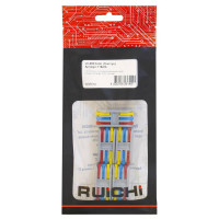 Клеммник RUICHI зажимная проходная 6-контактная 3-проводная LC-203, медь, цвет красный/синий/желтый, упаковка 5 шт. 115413