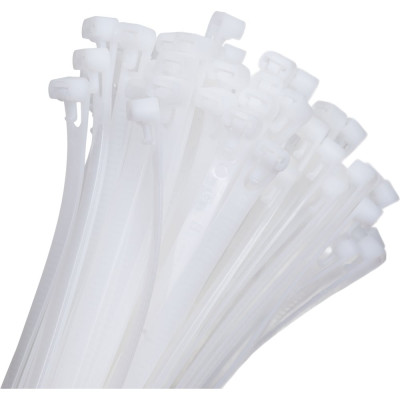 Хомут RUICHI СМР нейлон, 400x7,5 мм, белый, 100 шт. 113772