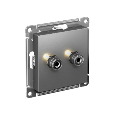 Аудиорозетка Systeme Electric AtlasDesign Сталь двухместная SE ATN000987