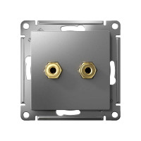 Аудиорозетка Systeme Electric AtlasDesign Сталь двухместная SE ATN000987