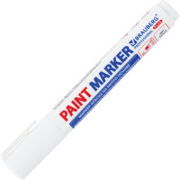 Лаковый маркер-краска BRAUBERG PRO PLUS EXTRA paint marker 6 мм, белый, нитро-основа 151450