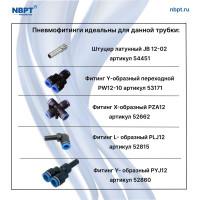 Трубка PU 12х8 мм, 100 м, прозрачная NBPT 52303