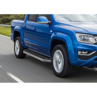 Пороги на автомобиль Rival Premium для Volkswagen Amarok I рестайлинг 2016-2019 г.в., 193 см, 2 шт., алюминий A193ALP.5803.2
