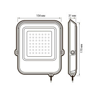 Светодиодный прожектор Jazzway PFL-V 30Вт 6500К IP65 ДО 5039711