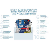 ВД краска высокоэластичная Dufa Premium WOODFLEX для деревянных фасадов база 1 9 л МП00-007342