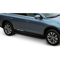 Пороги на автомобиль Rival Premium-Black для GAC GS8 Гак джи эс 8 I 2019-н.в. A180ALB.9201.1