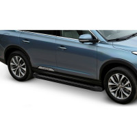 Пороги на автомобиль Rival Black для GAC GS8 Гак джи эс 8 I 2019-н.в., 180 см F180ALB.9201.1
