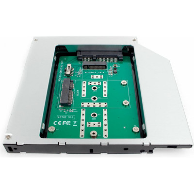Сменный бокс AgeStar для 2.5" HDD/SSD/М.2/mSATA, 12,7 мм, металл-пластик, черный, SMNF2S
