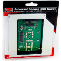 Сменный бокс AgeStar для 2.5" HDD/SSD/М.2/mSATA, 12,7 мм, металл-пластик, черный, SMNF2S