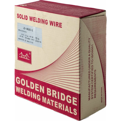 Проволока сварочная омедненная газозащитная для особопрочных соединений JQ.MG80-G/ER110S-G 1.2 мм, 15 кг, аналог OK Aristorod 69 GOLDEN BRIDGE 136
