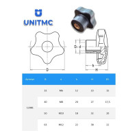 Лепестковая ручка UnitMC с вставками синего цвета 100208 M12