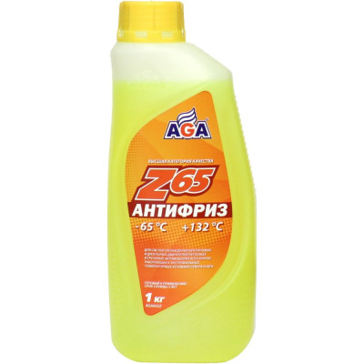 Антифриз желтый, G12++, 1 кг, -65С+132С, 042Z, готовый к применению AGA AGA042Z