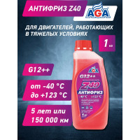 Антифриз 1 кг красный, G12++, -40С +123С, 001Z, готовый к применению AGA AGA001Z