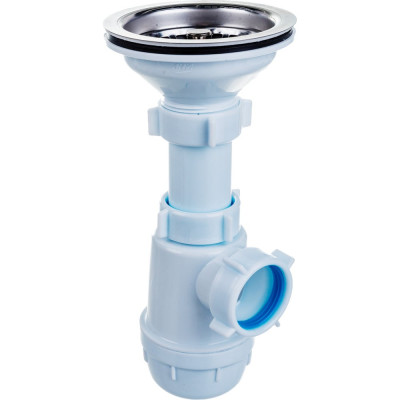 Сифон для мойки АНИ Пласт бутылочный, 3 1/2x40 нерж/сетка A0150 025-0400