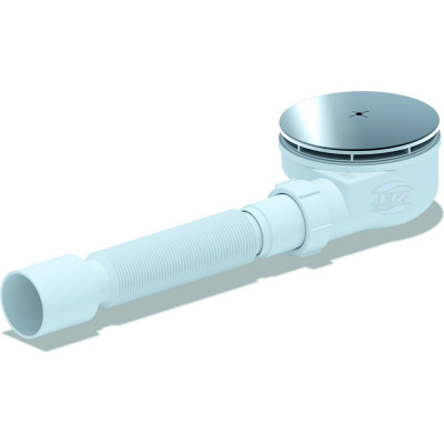 Сифон для поддона АНИ Пласт h 53 мм., 1 1/2x90, хром/слив E355C 025-1149