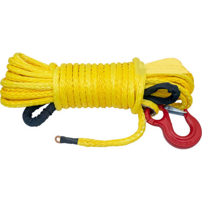 Трос синтетический 8 мм, 15 м, готовый для лебёдки РИФ Rope8mm15m