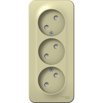 Розетка Systeme Electric Blanca о/у, 3-я, без заземления, со шт., изол.пл., 16а, 250в, бежевый BLNRA001317