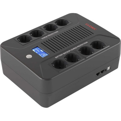 Линейно-интерактивный ИБП DKC серии Info PDU, 1000 ВА/600 Вт,1/1,8xSchuko, LCD, 1x9Aч INFOPDU1000LCD
