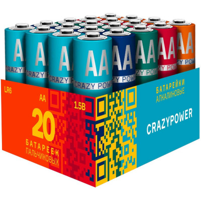 Батарейка элемент питания алкалиновый CRAZYPOWER AA/LR6 1.5В (20 шт упаковка MIX) 5029125