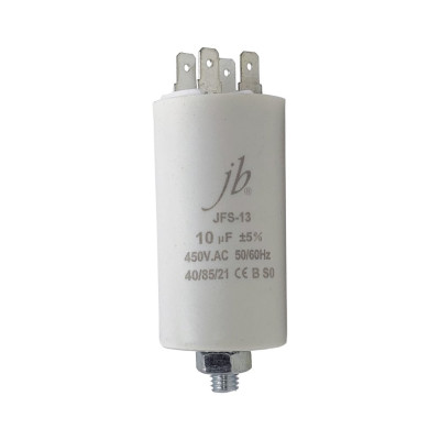 Конденсатор пусковой JB Capacitors 10мкФ, 450В, 40х75, JFS-13 (CBB60-E) (клеммы+болт) JFS13A6106J000000B-154