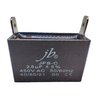 Пусковой конденсатор JB Capacitors 2.5мкФ, 450В, 39х16х25, JFS-C (CBB61) (клеммы) JFSCA6255J000000B-169