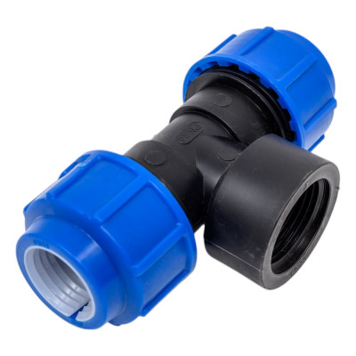 Тройник компрессионный для полиэтиленовых труб LAMMIN внутренняя резьба 25x1" 150/15 Lm34012252525