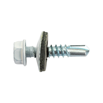 Кровельный саморез Качественный КРЕПЕЖ белый, 5.5х25 мм, RAL 9003, 50 шт. 0200101 КЧ