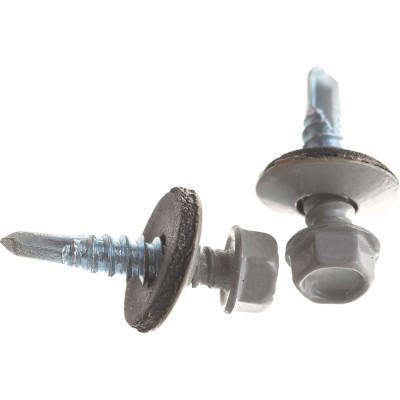 Кровельный саморез Качественный КРЕПЕЖ серый, 5.5х25 мм, RAL 7004, 50 шт. 0200147 КЧ