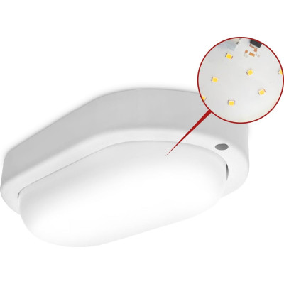 Светильник IN HOME сд герм спп мд-1565-овал 15вт 6500к 1350лм с микроволн датчиком ip65 160x88мм 4690612044132